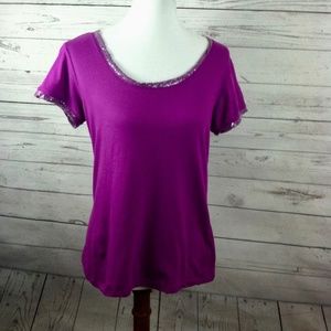 i jeans by Buffalo Embellished Tee Purple Sequins